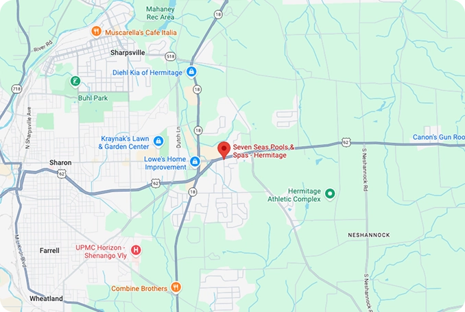 Local Western Pennsylvania Pool & Spa Map Preview