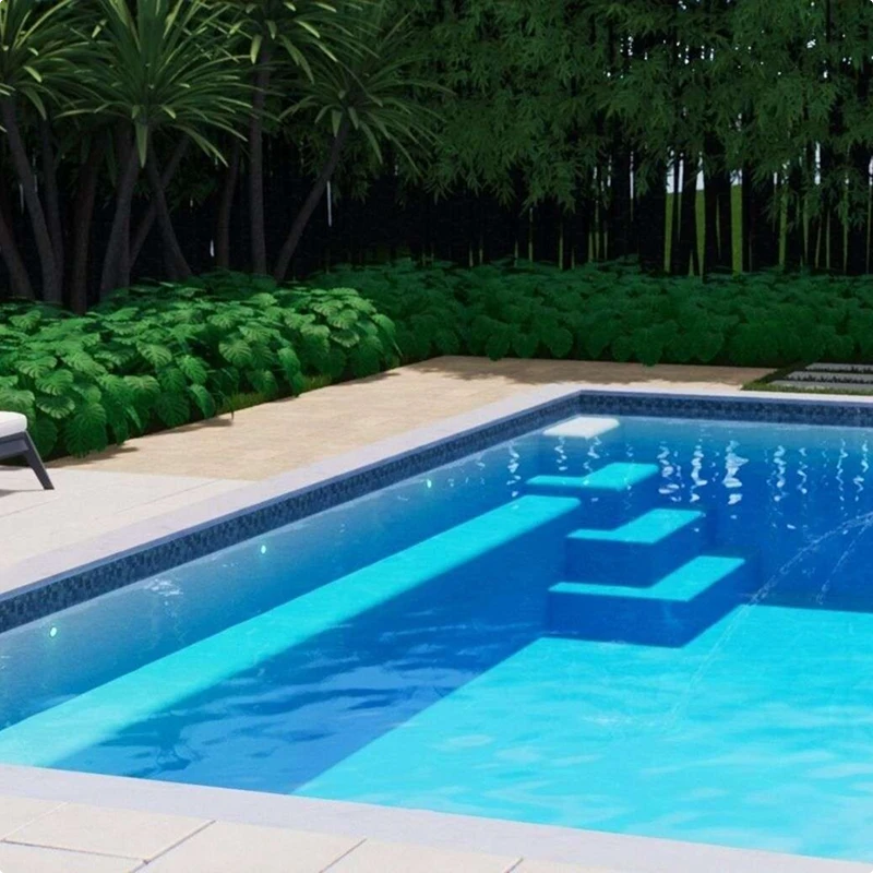 A Series flat-bottom fiberglass pool for family water games