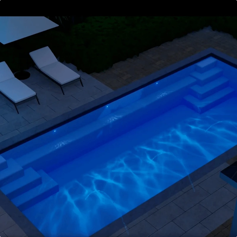 River Pools A Series auto-cover-ready rectangular pool shell