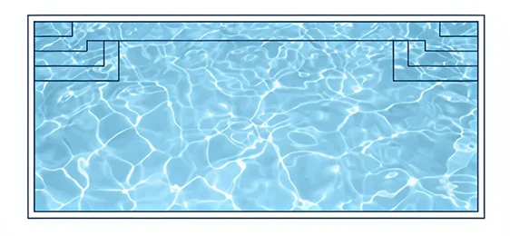 A Series flat-bottom fiberglass play pool