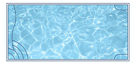 R Series rectangular fiberglass swim pool