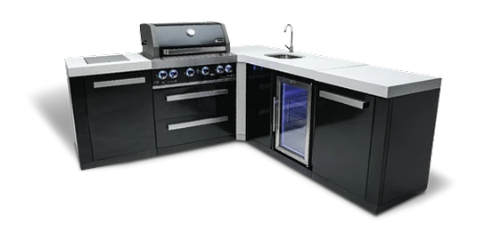 Mont Alpi Black Series 4-burner corner island