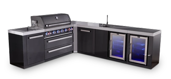 Mont Alpi Black Series 6-burner corner island