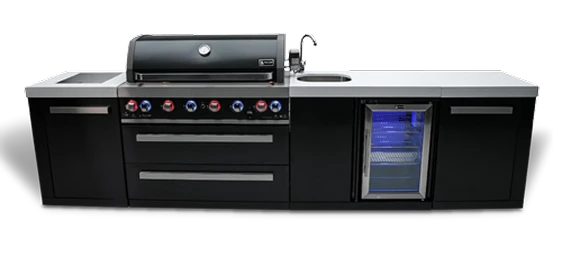 Mont Alpi Black Series 6-burner linear island