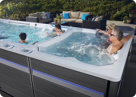 E2000 dual-temperature E-Series swim spa with Hydrodrive Technology