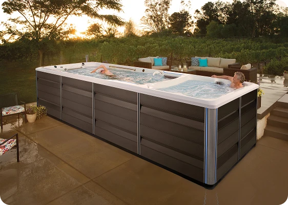 X2000 dual-temperature X-Series swim spa with SwimCross Technology